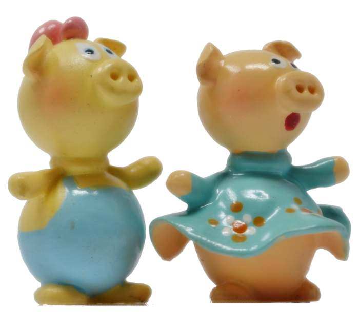 Marble Boy and Girl Pig Couple